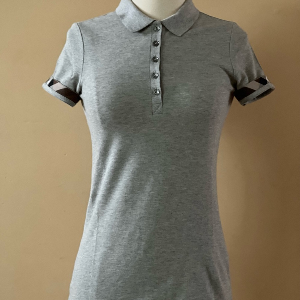 Burberry Check Trim Stretch Cotton Polo Shirts